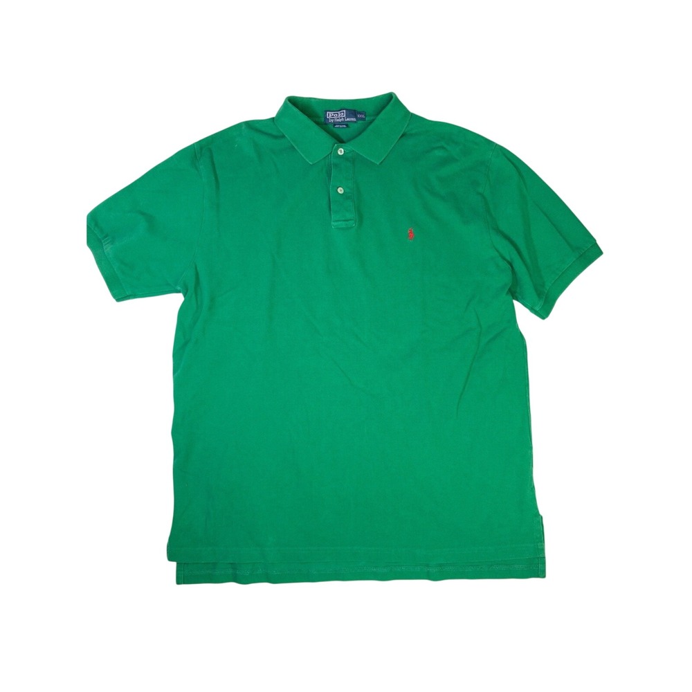 Vintage Polo Ralph Lauren Shirt Mens 3XL Green Pony Cotton Casual Preppy Pony